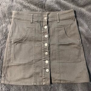 Altar’d State Light Grey Denim Skirt